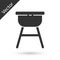 Grey Barbecue grill icon isolated on white background. BBQ grill party. Vector Illustration