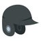 Grey baseball helmet icon isolated