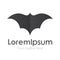 Grey batman bat open wings flying concept elements icon logo