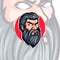 Grey Bearded Angry Old Man Head Vector Mascot