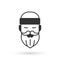 Grey Bearded lumberjack man icon isolated on white background. Vector