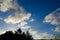 Grey Beautiful Altocumulus cloudy with blue sky above the bush in sunset time of Sydney Australia.