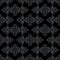 Grey on Black Fleur de Lis Arabic Geometrical Pattern Seamless Repeat Background