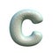 Grey blue clay font Letter C 3D