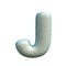 Grey blue clay font Letter J 3D