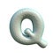 Grey blue clay font Letter Q 3D