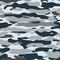 Grey camouflage seamless pattern background navy grey colors forest texture. Abstarct repeat camouflage pattern Vector