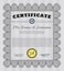 Grey Certificate or diploma template.  Elegant design.  With great quality guilloche pattern.  Customizable, Easy to edit and