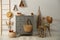 Grey chest of drawers in stylish room