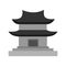 Grey Chinese Pagoda Temple Vector Illustration Graphic