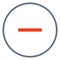 Grey circle with red minus symbol