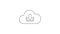 Grey Cloud download line icon on white background. 4K Video motion graphic animation