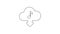 Grey Cloud download music line icon on white background. Music streaming service, sound cloud computing, online media