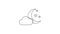 Grey Cloud with moon and stars line icon on white background. Cloudy night sign. Sleep dreams symbol. Night or bed time