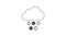 Grey Cloud with snow and rain line icon on white background. Weather icon. 4K Video motion graphic animation