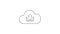 Grey Cloud upload line icon on white background. 4K Video motion graphic animation