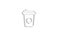 Grey coffee line icon on white background. Front view. 4K Video motion graphic animation