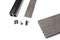 Grey composite decking board with fastening material