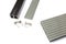 Grey composite decking board with mounting material