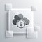 Grey Cryptocurrency cloud mining icon isolated on grey background. Blockchain technology, bitcoin, digital money market