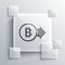 Grey Cryptocurrency coin Bitcoin icon isolated on grey background. Physical bit coin. Blockchain based secure crypto