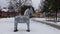 Grey Dalarna horse in Rattvik in winter in Sweden