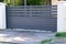 Grey dark sliding home steel door aluminum gate gray