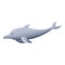 Grey dolphin icon, cartoon style
