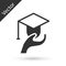 Grey Education grant icon isolated on white background. Tuition fee, financial education, budget fund, scholarship