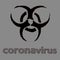 Grey emblem of biological danger. Coronavirus