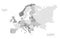 Grey Europe map Vector illustrations