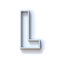 Grey extruded outlined font with shadow Letter L 3D