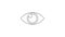 Grey Eye line icon on white background. 4K Video motion graphic animation