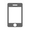 Grey flat style icon mobile phone. Mobile phone sign web design contact vector eps10