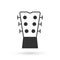 Grey Guitar neck icon isolated on white background. Acoustic guitar. String musical instrument. Vector