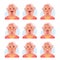 Grey haired old lady face expression avatars