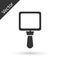 Grey Hand mirror icon isolated on white background. Vector Illustration