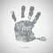 Grey hand Print icon on white background.