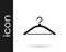 Grey Hanger wardrobe icon isolated on white background. Cloakroom icon. Clothes service symbol. Laundry hanger sign