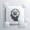 Grey Head hunting icon isolated on grey background. Business target or Employment sign. Human resource and recruitment