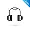 Grey Headphones icon isolated on white background. Earphones. Concept for listening to music, service, communication and