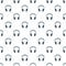 Grey headphones pattern seamless vector