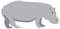 grey hippo animal vector illustration transparent background