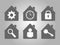 Grey home icon with various icon