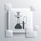 Grey Hookah icon isolated on grey background. Square glass panels. Vector