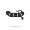 Grey Inflatable boat with outboard motor icon isolated on white background. Vector