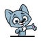 Grey kitten greeting cartoon