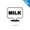 Grey Lettering milk icon isolated on white background. Hand written design for label, brand, badge. Vector