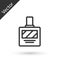 Grey line Aftershave icon isolated on white background. Cologne spray icon. Male perfume bottle. Vector Illustration