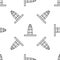 Grey line Agbar tower icon isolated seamless pattern on white background. Barcelona, Spain. Vector